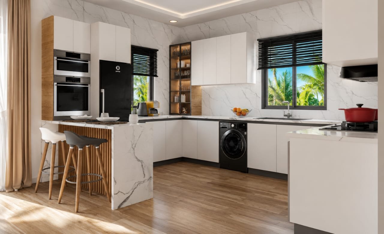 Foludeo Court proposed kitchen render, alternate angle